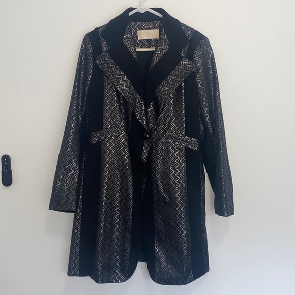 Chloe Metallic Chic Fall Black Blazer Jacket - Picture 2 of 11